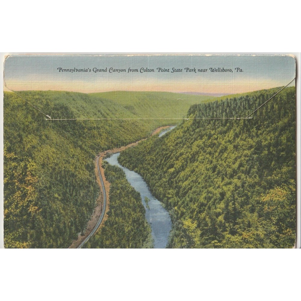 Roosevelt Highway Sullivan Trail Route US 6 Erie PA NY Souvenir Postcard Folder - Picture 2 of 2